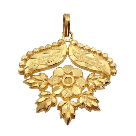 Hänge, 22K guld, längd inklusive ögla 45 mm, bredd 36 mm Vikt: 4,6 g