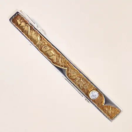 Slipshållare med sten, längd 5,3cm, bredd 6mm, silver 925/1000 Vikt: 7,9 g