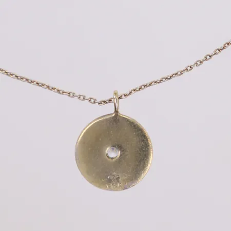 Collier med hänge med vit sten, längd 41cm, förgyllt, slitage,  925/1000 silver Vikt: 2,5 g