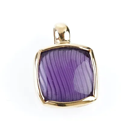 Hänge m lila sten, 18mm x 12mm, 18k Vikt: 3,6 g