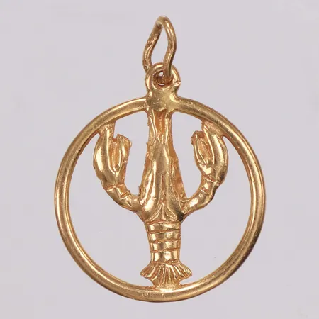 Hänge, kräftan, längd 21mm inkl ögla, bredd16mm, 18K Vikt: 1,3 g