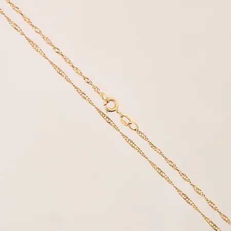 Kedja Singapore, längd 49cm, bredd 1,6mm, Balestra, slappt lås, 18K Vikt: 2,6 g