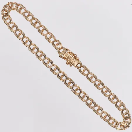 Armband Bismarck, längd ca 19cm, bredd 4,5mm, N S E Guldvaru Aktiebolag, 18K Vikt: 6,6 g