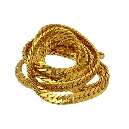 Halskedja, 23K guld, 1 baht, längd 40,5 cm, bredd 3 mm, ojämnheter Vikt: 15,2 g