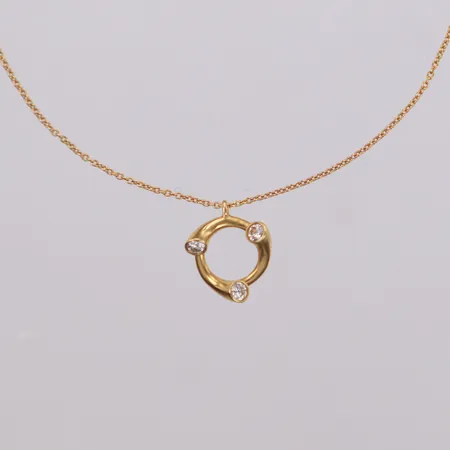 Kedja med hänge "Magic", Georg Jensen, justerbar längd 41,5-47,5cm, bredd 1mm, diamanter 3x0,05ct, box Vikt: 2,7 g