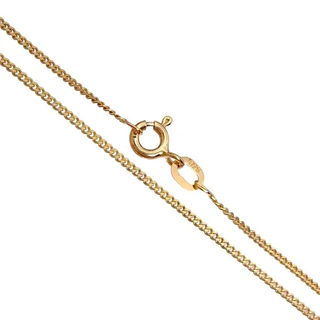 Halskedja Pansar, 9K guld, Guldfynd (GHA), längd 42,0 cm, bredd 1,1 mm, fint skick Vikt: 1,8 g