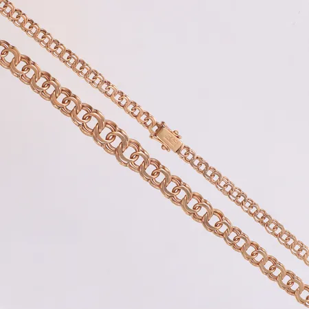 Collier, Bismarck, längd 52cm, bredd 4,5-9,4mm, 14K   Vikt: 26,8 g