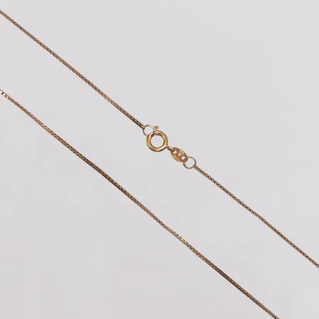 Kedja, Venezia, längd 38cm, bredd 0,8mm, ojämn länk, 14K Vikt: 2,2 g