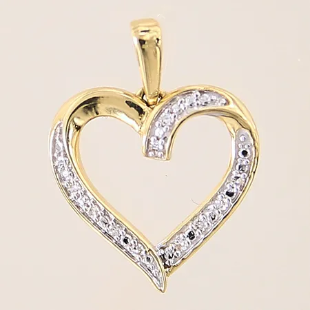 Hänge med diamanter 7 x ca 0,005ct, 18x14mm, vitguldsdetaljer, GHA, 18K Vikt: 1,3 g