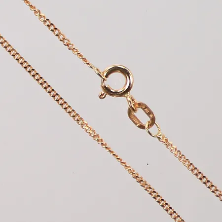 Halskedja pansar, 39cm, bredd 1mm, en ojämn länkdel, 18K 1,7g Vikt: 1,7 g