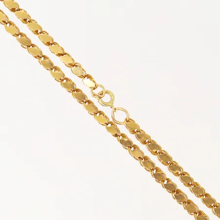 Kedja, längd 40cm, bredd 3,7mm, 18K.  Vikt: 14,8 g