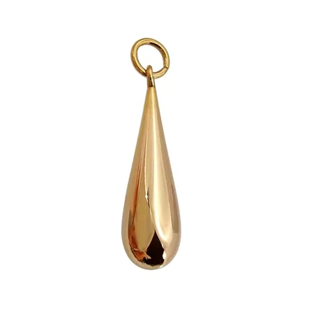 Hänge Droppe, 18K guld, ostämplad, längd inkl. ögla 25 mm, bredd 6 mm, fint skick  Vikt: 0,7 g