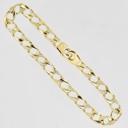 Armband mönstrad Pansar, 20cm, bredd 6mm, ihålig, trasigt lås, 14K Vikt: 9 g