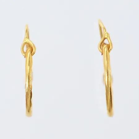 Ett par örhängen, creoler, Ø12mm, något skeva, 18K.  Vikt: 0,7 g