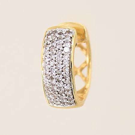 Udda örhänge med 8/8-slipade diamanter 50 x ca 0,002ct, Ø11mm, bredd 4mm, GHA, 18K Vikt: 1,8 g