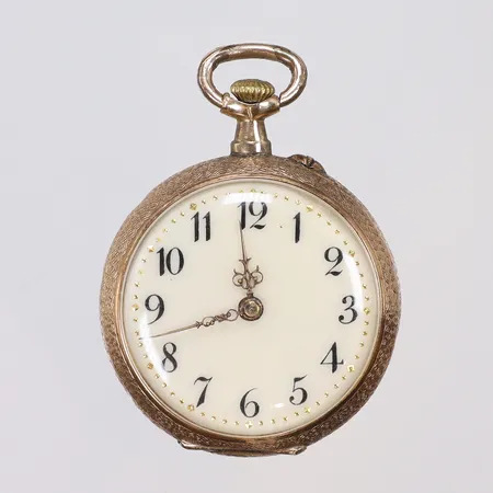 Fickur, Øca 31mm, 14K i boett, defekt, 14K, bruttovikt 22,5g