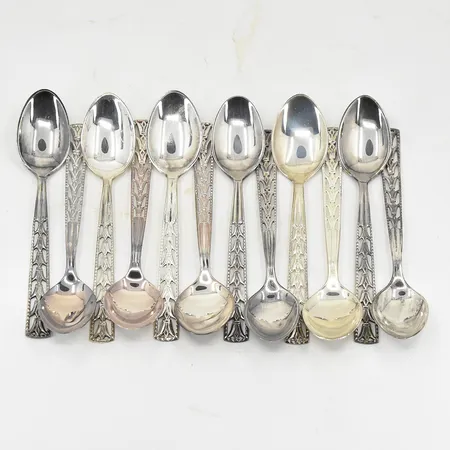 12 kaffeskedar, modell Victoria, GEWE, längd 11 cm, 1980-1990 tal, 830/1000 silver. Vikt: 112,5 g
