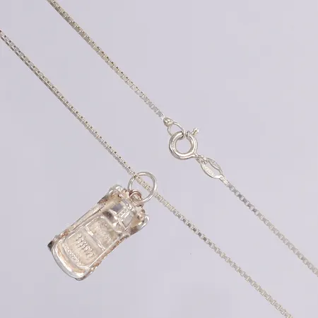Halskedja Veneezia med hänge, 60cm, bredd 1mm, hänget 26x10mm, i etui "Volvo 1927", silver 925/1000 Vikt: 8,1 g