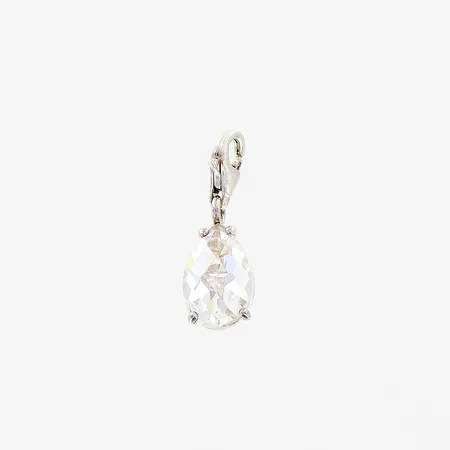 Hänge Thomas Sabo, karbinhake, 23x9mm, vit fasettslipad sten, silver 925/1000. Vikt: 2 g