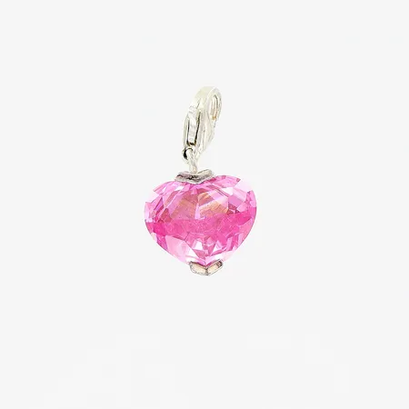 Hänge Thomas Sabo, karbinhake, 22x12, fasettslipad rosa sten i hjärtform, silver 925/1000. Vikt: 2,9 g