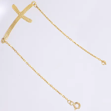 Armband med kors, ca 17cm, bredd 1-17mm, 21K Vikt: 2,2 g