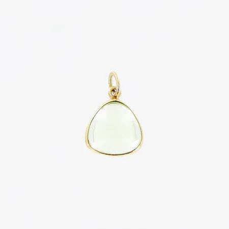 Hänge 15x10mm, ljusgrön sten, 18K Vikt: 1,1 g