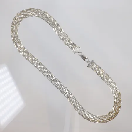 Collier, 45,5cm, bredd 10mm, GHA Silver 925/1000 Vikt: 18,1 g