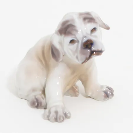 Figurin porslinshund Dahl Jensen Danmark, nr. 1139, höjd: 6,5cm