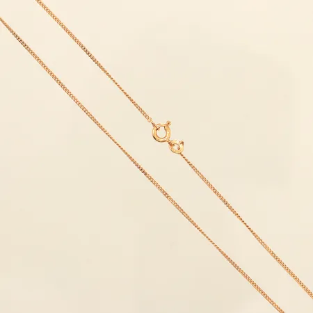 Kedja Pansar, längd 42cm, bredd ca 1,1mm, något ojämn länk, 18K Vikt: 2,5 g