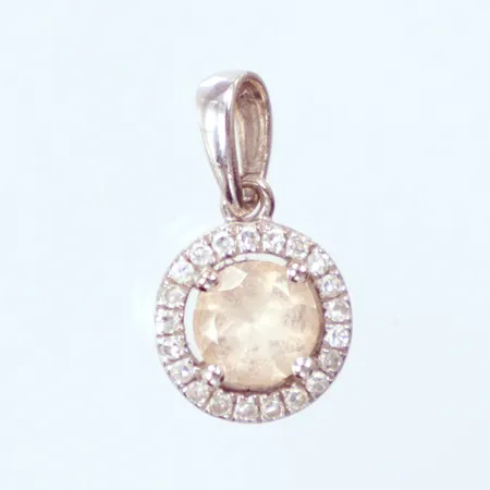Hänge vitguld, diamanter 16x0,01ct, vit sten, längd 15,0mm, Ø8,0mm, 18K Vikt: 0,8 g