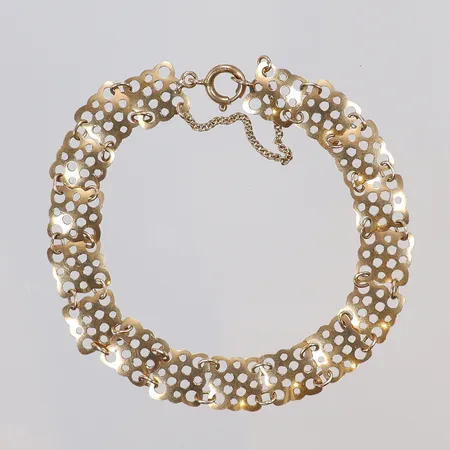 Armband med säkerhetskedja, ca 16,5cm, bredd 9mm, 18K  Vikt: 6,5 g