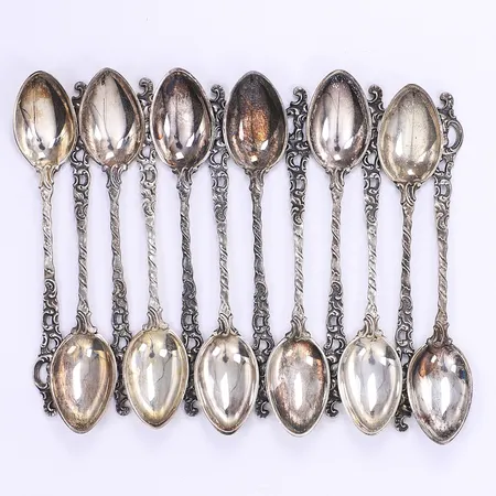 12 kaffeskedar, 10cm, silver 830/1000 Vikt: 96,2 g