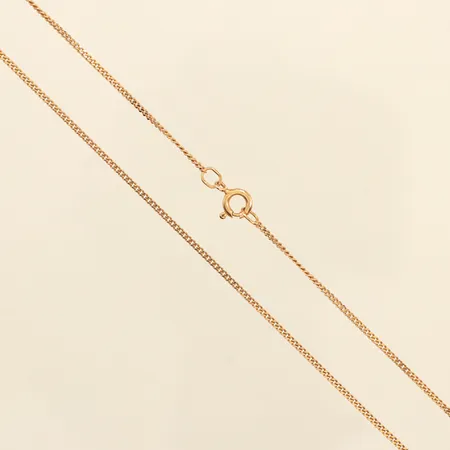 Kedja Pansar, längd 45,5cm, bredd ca 1,3mm, 14K Vikt: 3 g