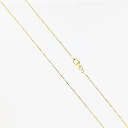 Kedja, Ormlänk, 50cm, bredd 1mm, skevheter, 18K. Vikt: 4,7 g
