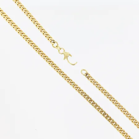 Kedja, Pansar, 47cm, bredd 4mm, defekt lås, 18K.  Vikt: 28,2 g
