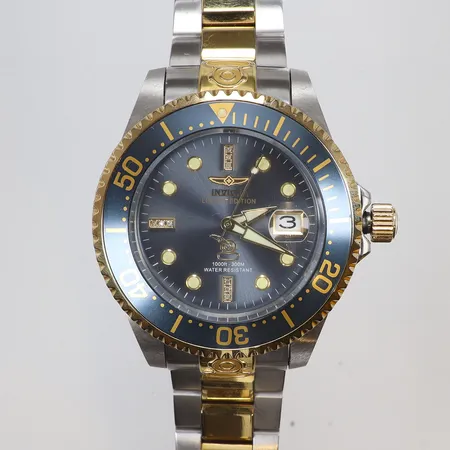 Herrur Invicta Grand Diver limited edition, ref nr. 20143, Ø47mm, automat, stål, repig, datum, med box och extra länkbitar 