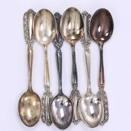 6 teskedar, 11,5cm, GAB, silver 830/1000 Vikt: 68,2 g