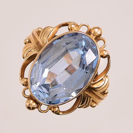 Ring, Ø17¼, bredd:21mm, skev, 18K 5,3g.