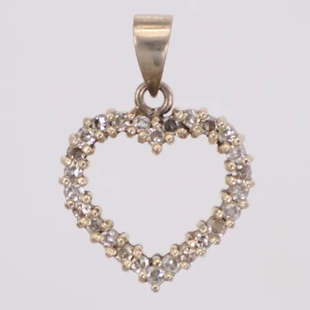Hänge med åttkantslipade diamanter 26xca 0,01ct, längd 19,7mm, bredd 13,7mm, vitguld, 18k Vikt: 1,6 g