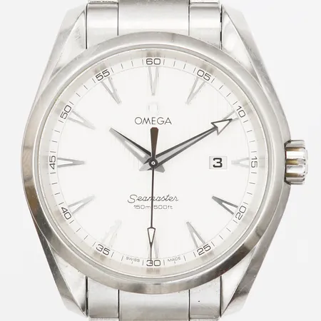 Herrur Omega Seamaster Aquaterra, stål, quartz, serie-nr:91488675, ca år 2010, Ø38,5mm, extra länkbitar, box.
