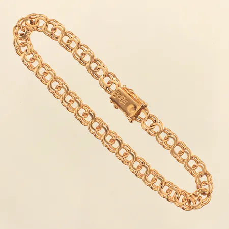 Armband Bismarck, längd 18cm, bredd ca 6mm, M.K:S Guldsmedsatelje Mary Kvoch, ca år 1958, 18K Vikt: 10,3 g