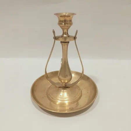 Skeppsljusstake, höjd 18cm, mässing, stearinrester, Scandia.