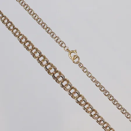 Kedja doserad bismarck, 45,5cm, bredd 3-6mm, 18K  Vikt: 10,3 g