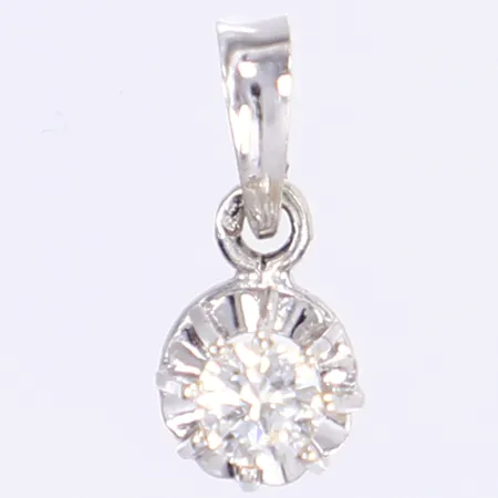 Hänge med diamant 1x ca 0,18ct ca W/SI, 14x6mm, 18K Vikt: 0,9 g