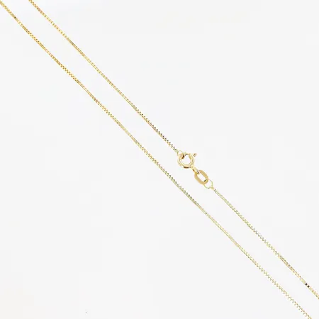 Kedja, Venezia, 49,5cm, bredd 0,5mm, skevheter, 18K.  Vikt: 2,7 g