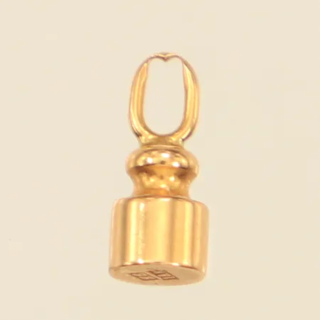 Hänge, vikt, längd inkl ögla ca 10mm, bredd ca 2,5-4mm, svag ögla, 18K Vikt: 0,9 g