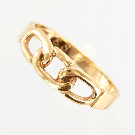Ring, stl 19¼, bredd 6mm, gravyr, 18K Vikt: 3,6 g