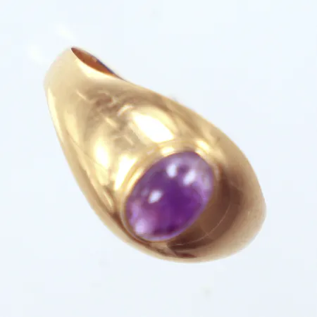 Ring lila sten, Ø17¼, 18k Vikt: 1,6 g