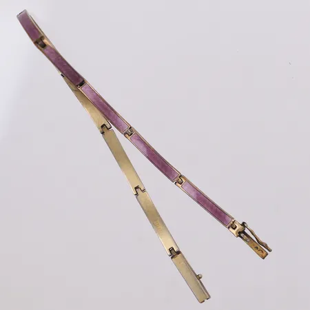 Armband, lila emalj, 19cm, bredd: 3,3mm, importstämpel, 935/1000 silver Vikt: 9,5 g