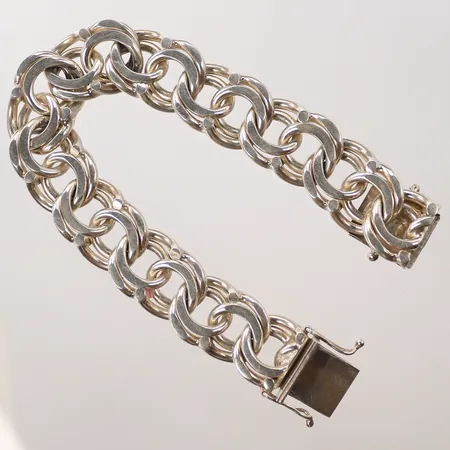 Armband Bismarck, längd 19,5cm, bredd 15mm, silver, 830/1000 Vikt: 74,2 g